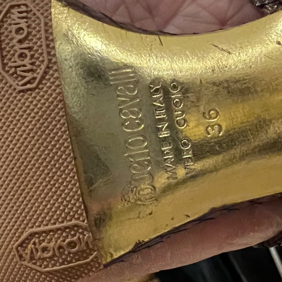 Roberto Cavalli Brown and Black Strappy Heels - Picture 5 of 5